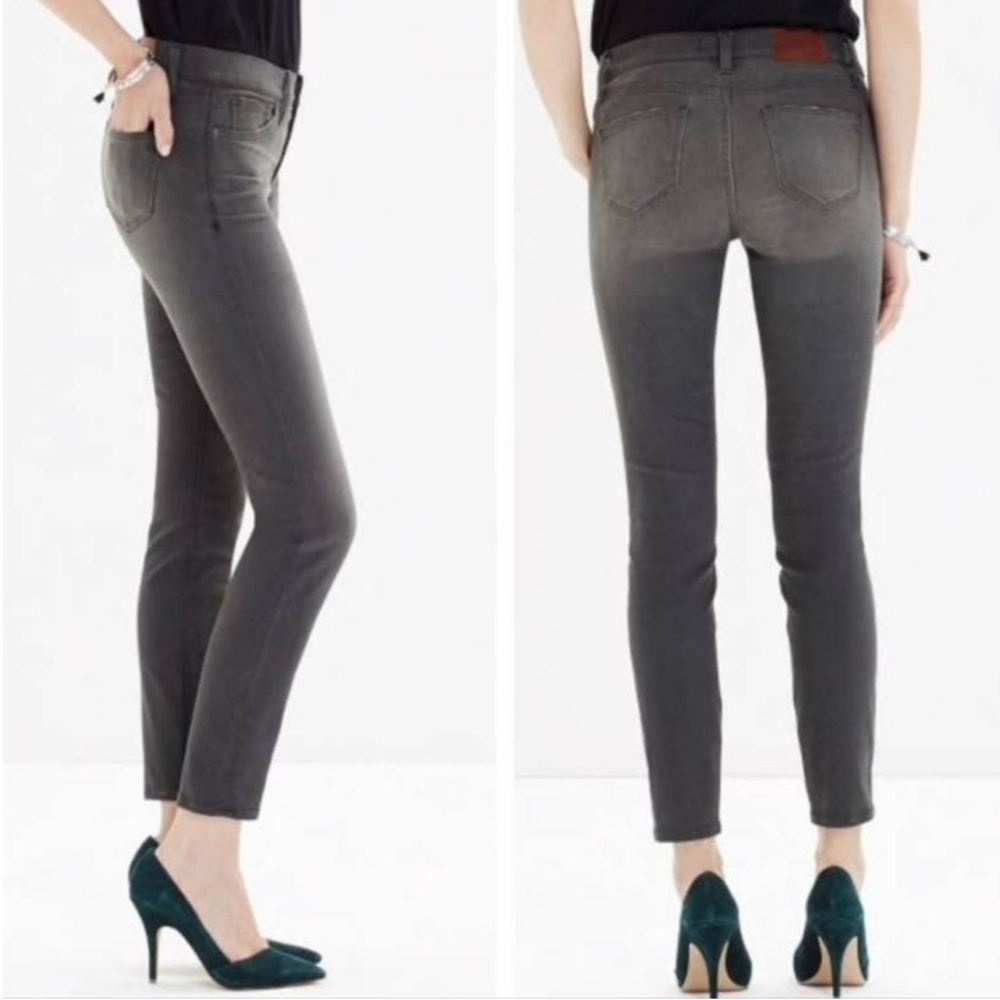 Madewell Gray Boulder Wash Stretch Ankle Length Mid Rise Skinny Jeans 25
